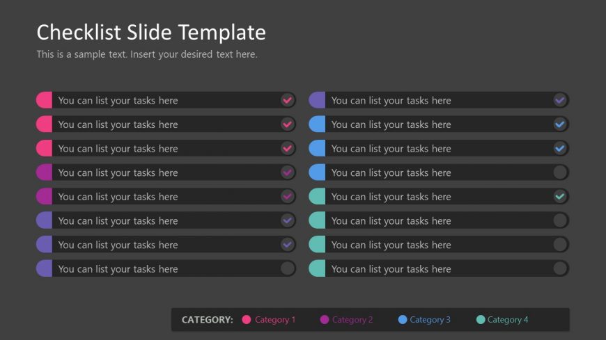 Checklist Presentation Layout with Two Columns