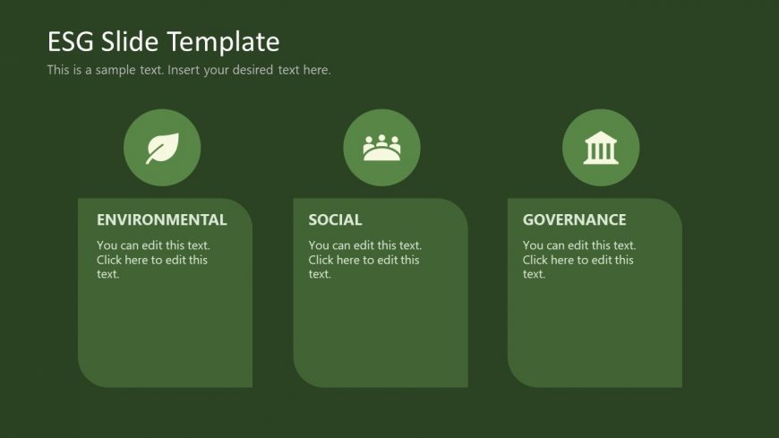 Editable ESG Three Column Slide Design for PowerPoint