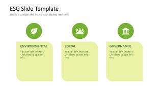 PPT Slide Template with ESG Three-Column Design