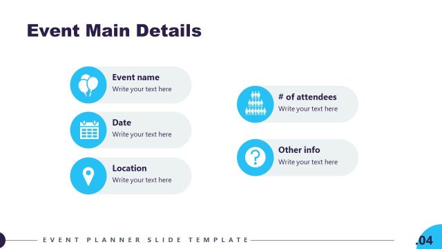 Event Planning PPT Template – Main Details Discussion