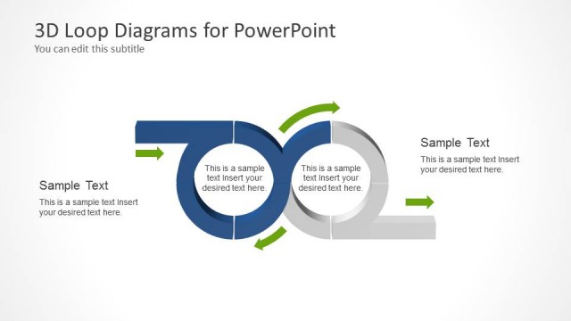 Two Looping Circles PowerPoint Diagram