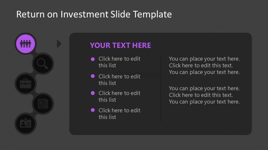 Return on Investment Template with Purple Color Palette