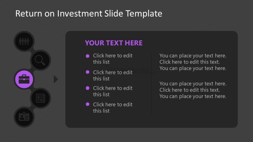 Return On Investment Slide with Graphical Icon