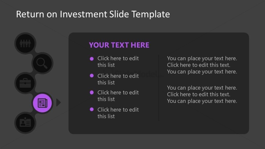 Editable Return on Investment Slide