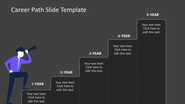 Customizable Career Path Chart Slide with Dark Background