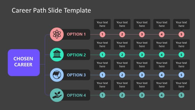 Career Path Chart Template – Dark Background Slide