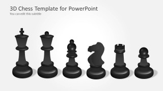 Dark Chess Set Illustration for PowerPoint