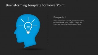 Brainstorming Idea PowerPoint Template Slide with Human Head