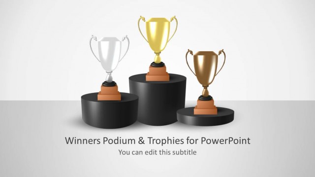 Business Podium & Trophies Template for PowerPoint
