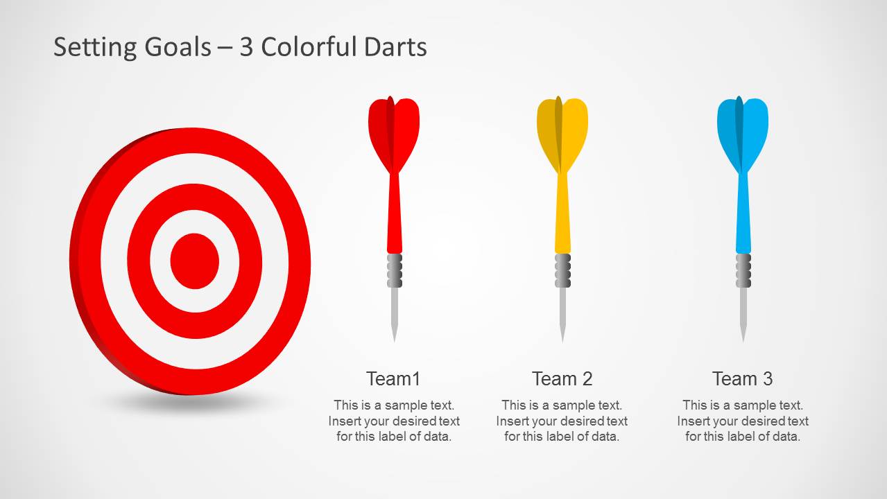 Setting Goals Template For Powerpoint With Target Darts Slidemodel