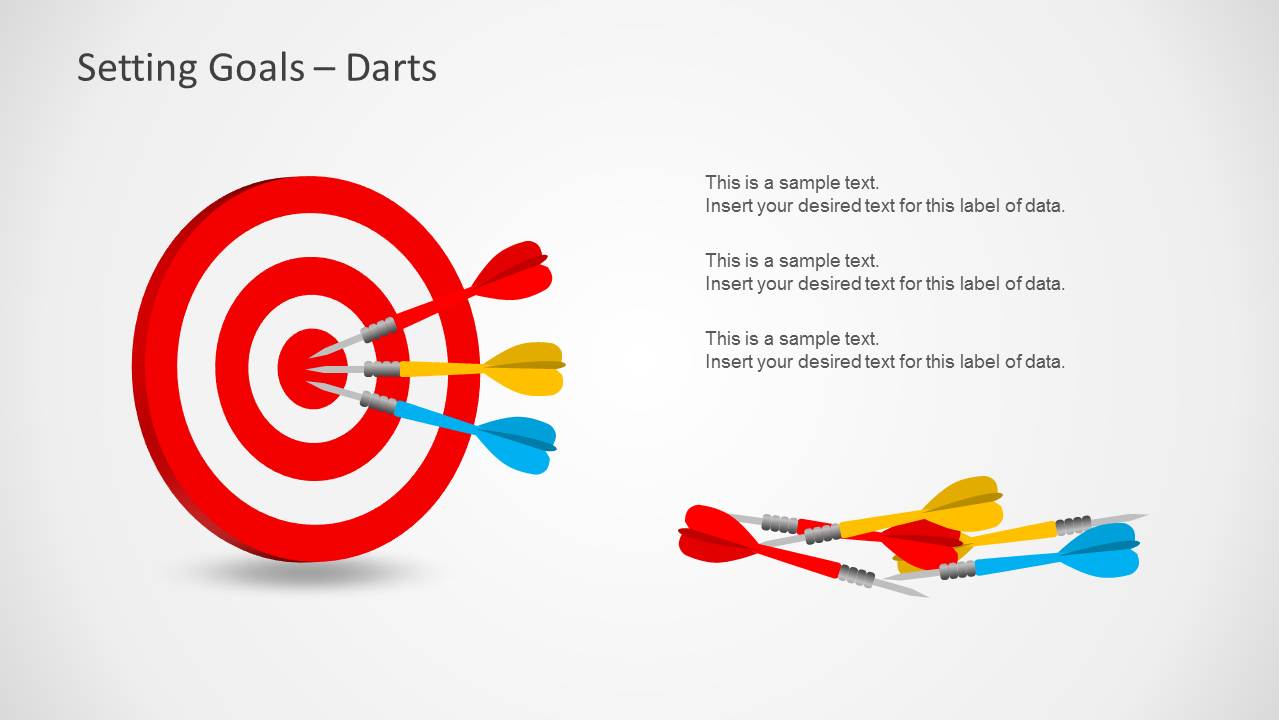 Setting Goals Template For Powerpoint With Target And Darts Slidemodel