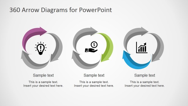 Flat Design Material Arrows 360 Loops for PowerPoint