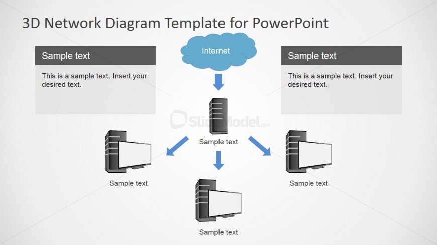 PowerPoint Network Diagram Central Topology