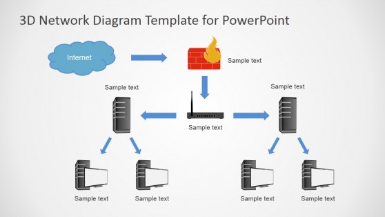 WAN PowerPoint Templates cartoon network wireless diagram 