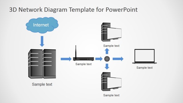 3D Network Diagram Template for PowerPoint