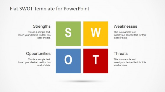 Flat SWOT Analysis Design for PowerPoint
