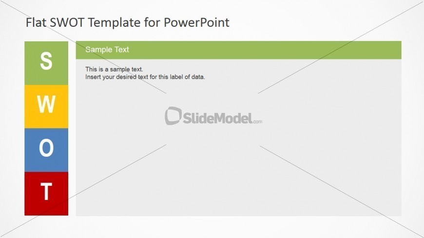 Vertical SWOT Diagram with Descriptive TextBox