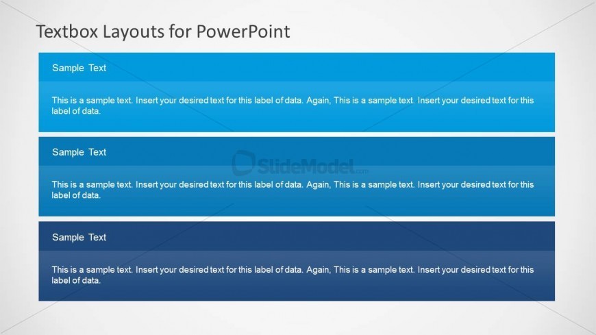 3 Rows PowerPoint Text Box Slide Design - SlideModel