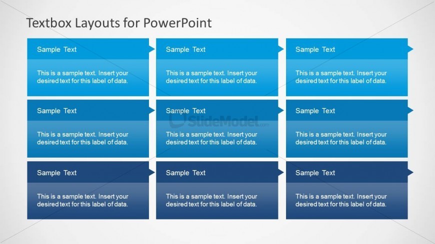 3x3 Text Box Matrix Slide Design For Powerpoint Slidemodel 7772