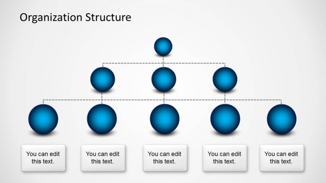 Organization Structure Template with Spheres for PowerPoint