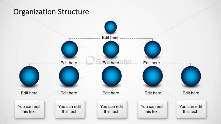 Multi-Level Org Chart Template for PowerPoint with Spheres