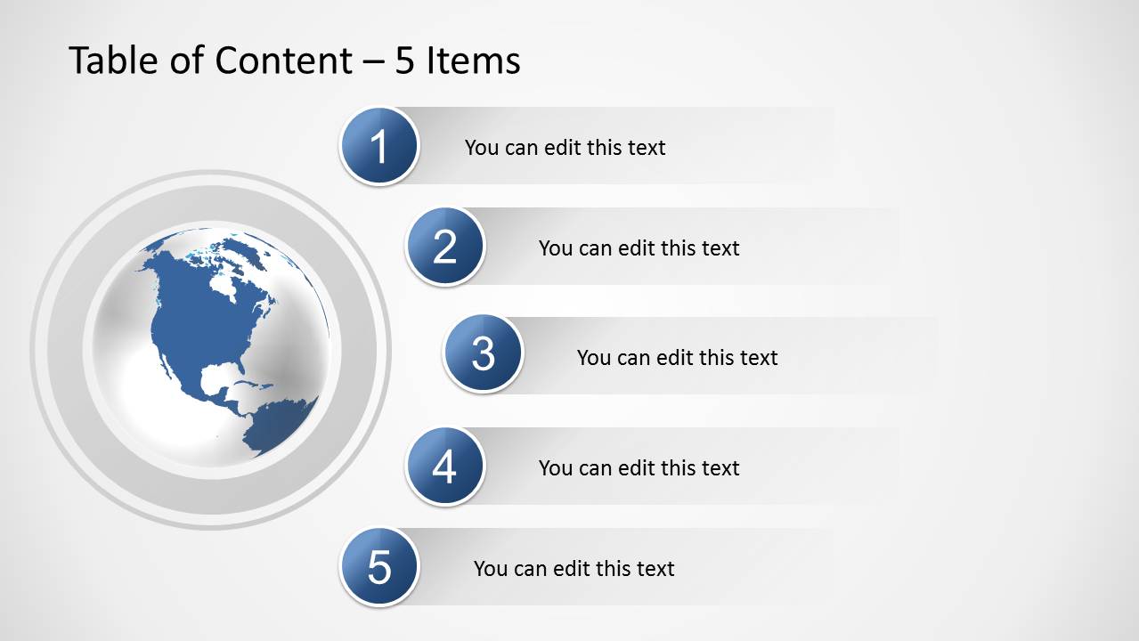 Table Of Contents Slide Template Free - Printable Templates