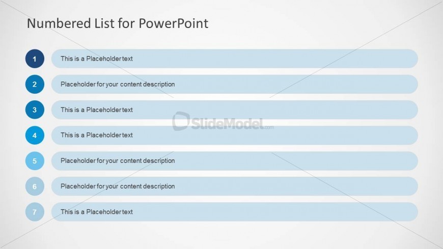 PowerPoint Table of 7 Rows