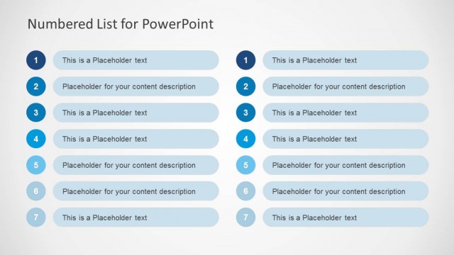 Two Comparing Numbered Lists for PowerPoint