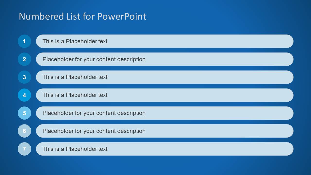 Numbered List Template for PowerPoint - SlideModel