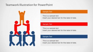 Teamwork Pyramid PowerPoint Slide Design With Text Boxes