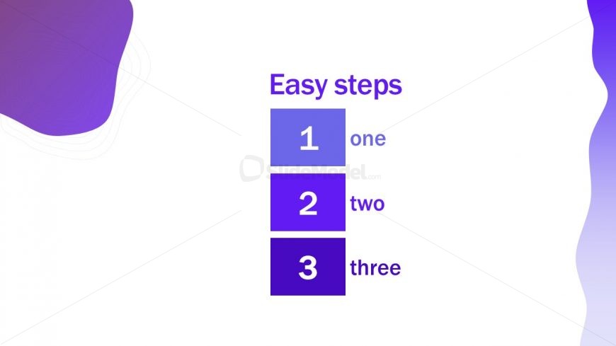 Easy 3 Step animated lists PPT Template - First Layout