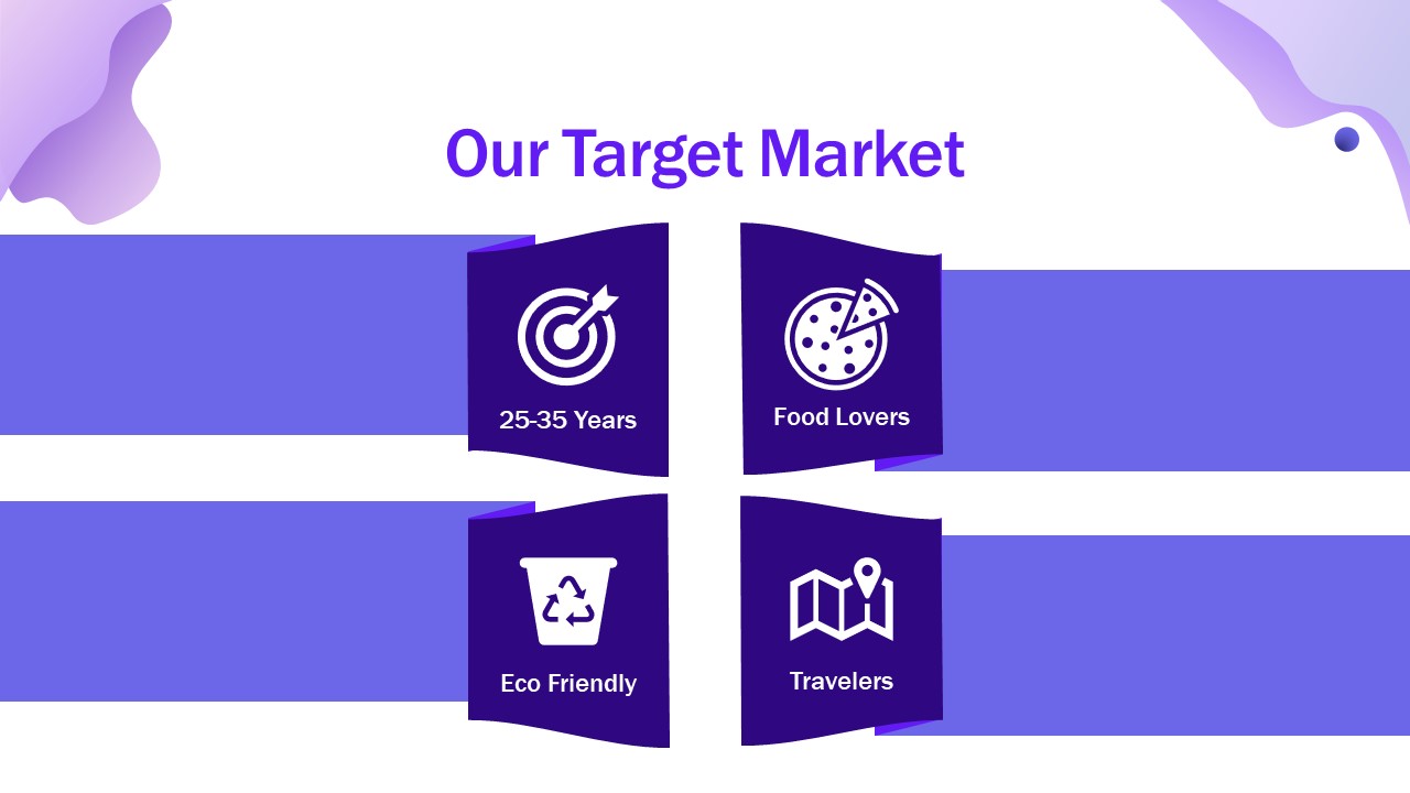 Animated Lists PPT slide for Our Target Market