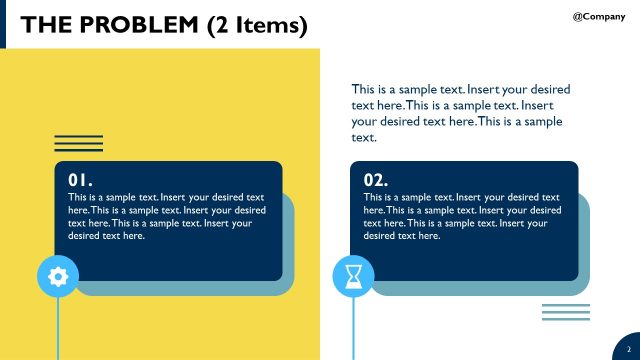 Pitch Deck Template – 2-Item Problem Slide
