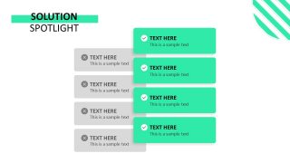 Template Slide for 4 Rows Overlapping Comparison Table