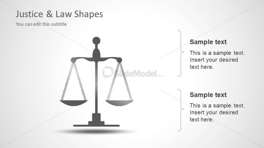 Metaphor of a preponderance of the evidence as a balanced scale for presentation design.