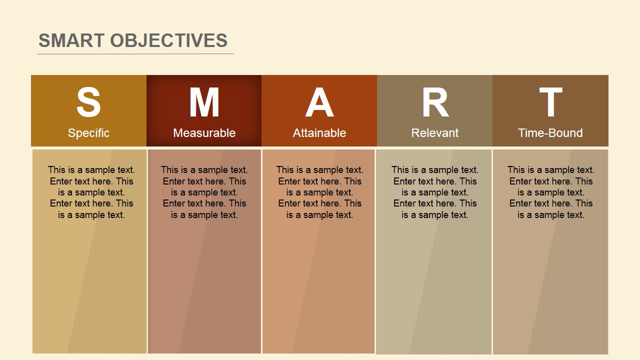 Flat SMART Objectives PowerPoint Template SlideModel