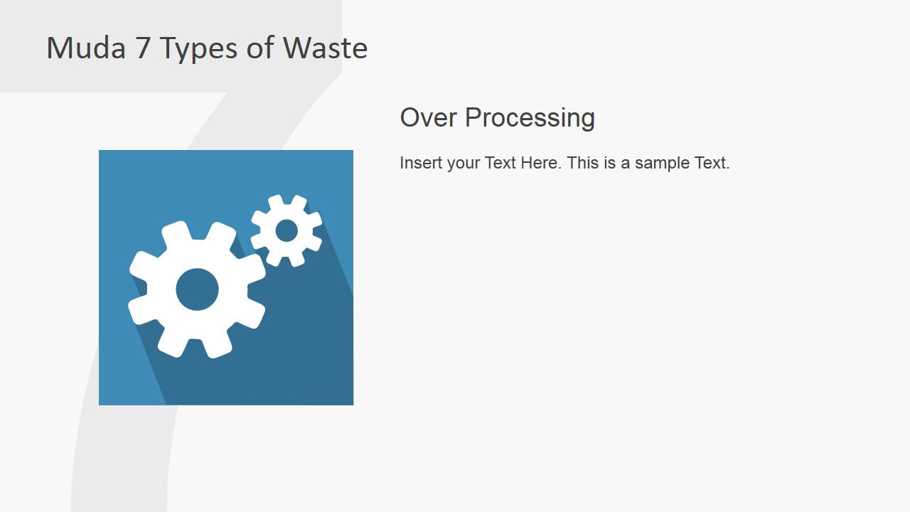 PowerPoint Gears Clipart Describing Over Processing Muda Waste Type