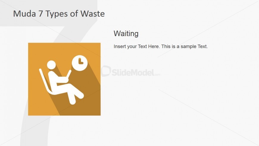 Waiting PowerPoint Icon Metaphor for Seven Muda Waste 