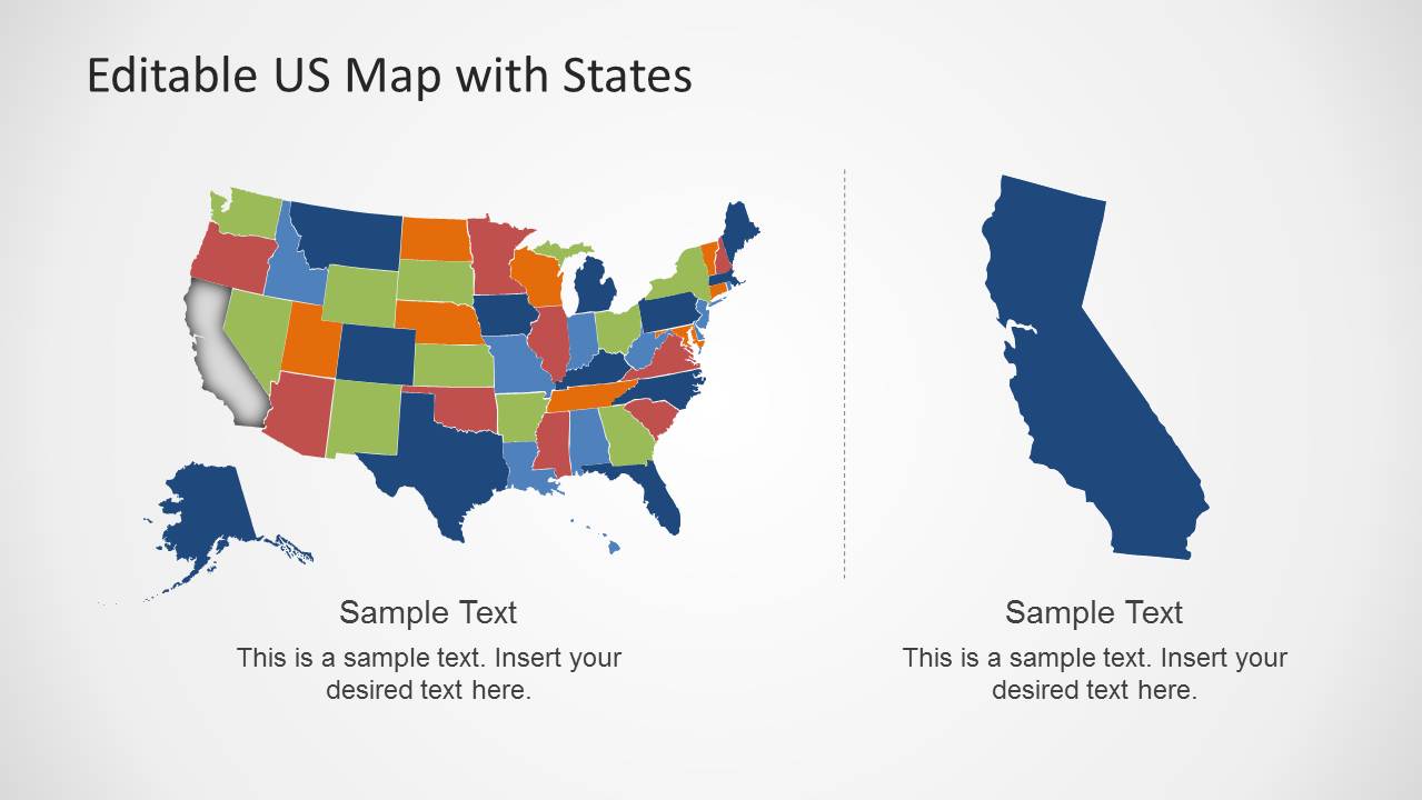 Editable US Map Template for PowerPoint with States SlideModel