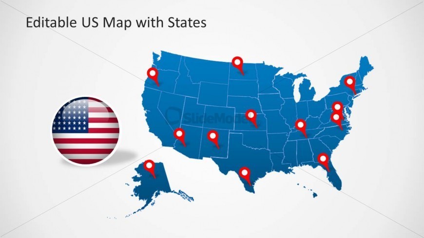 PowerPoint Map of the United States of America