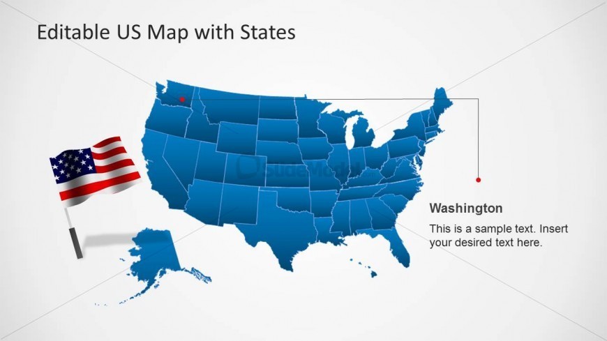 PowerPoint Editable Map of the United States of America