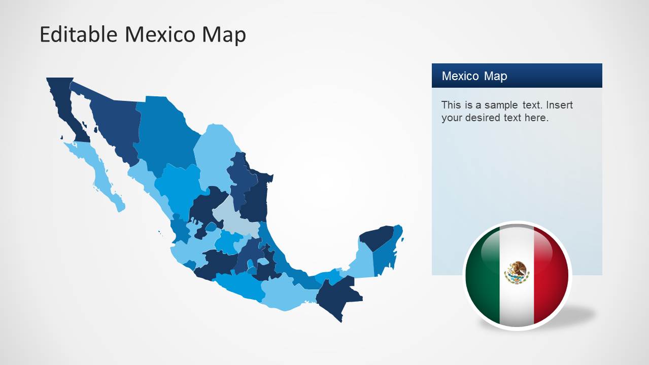 Editable Mexico Map Template for PowerPoint SlideModel