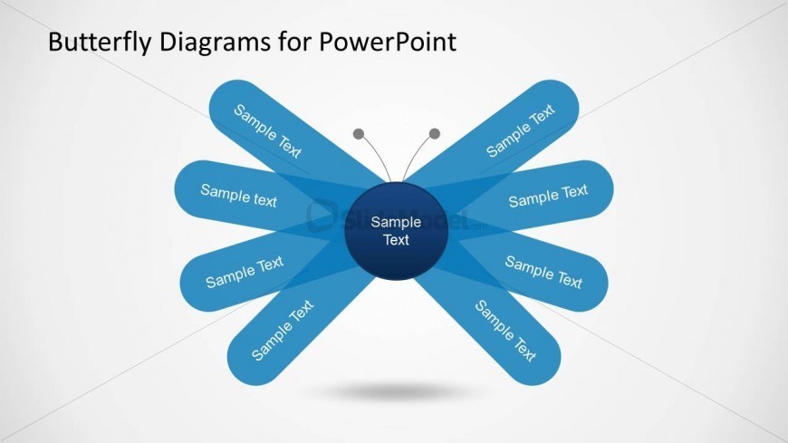 Simple Butterfly Diagram For Powerpoint With Wings