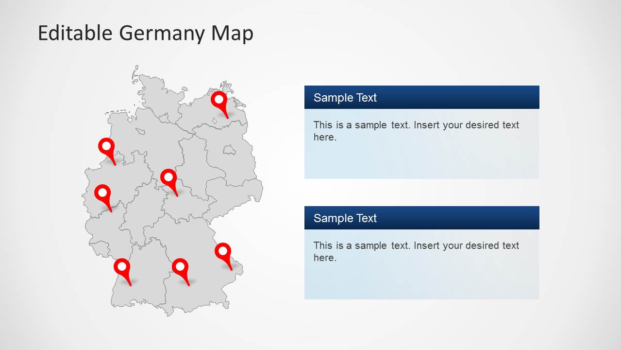 PowerPoint Political Outline Map of Germany