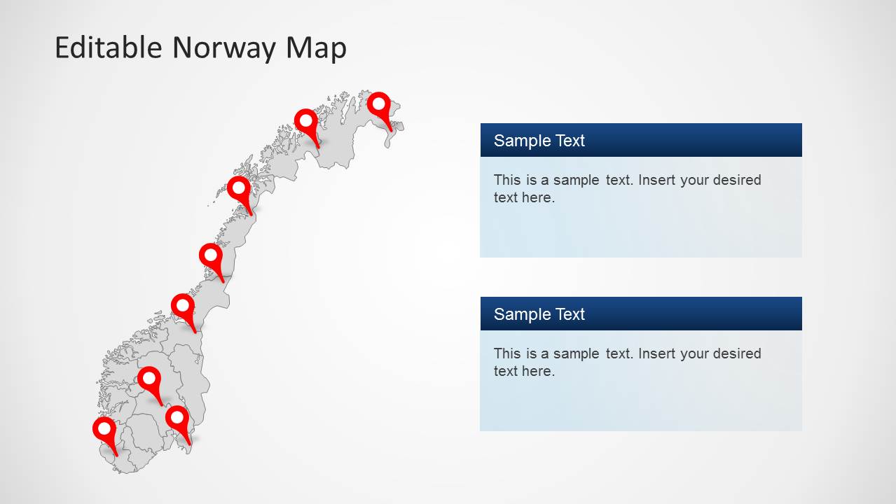Editable map Norway Admin