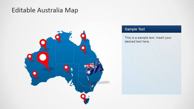 Australia PPT Map with GPS Location Markers