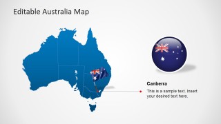 Australia PPT Map with Flag Icon