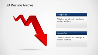 Red Decline Zig Zag Arrow for PowerPoint