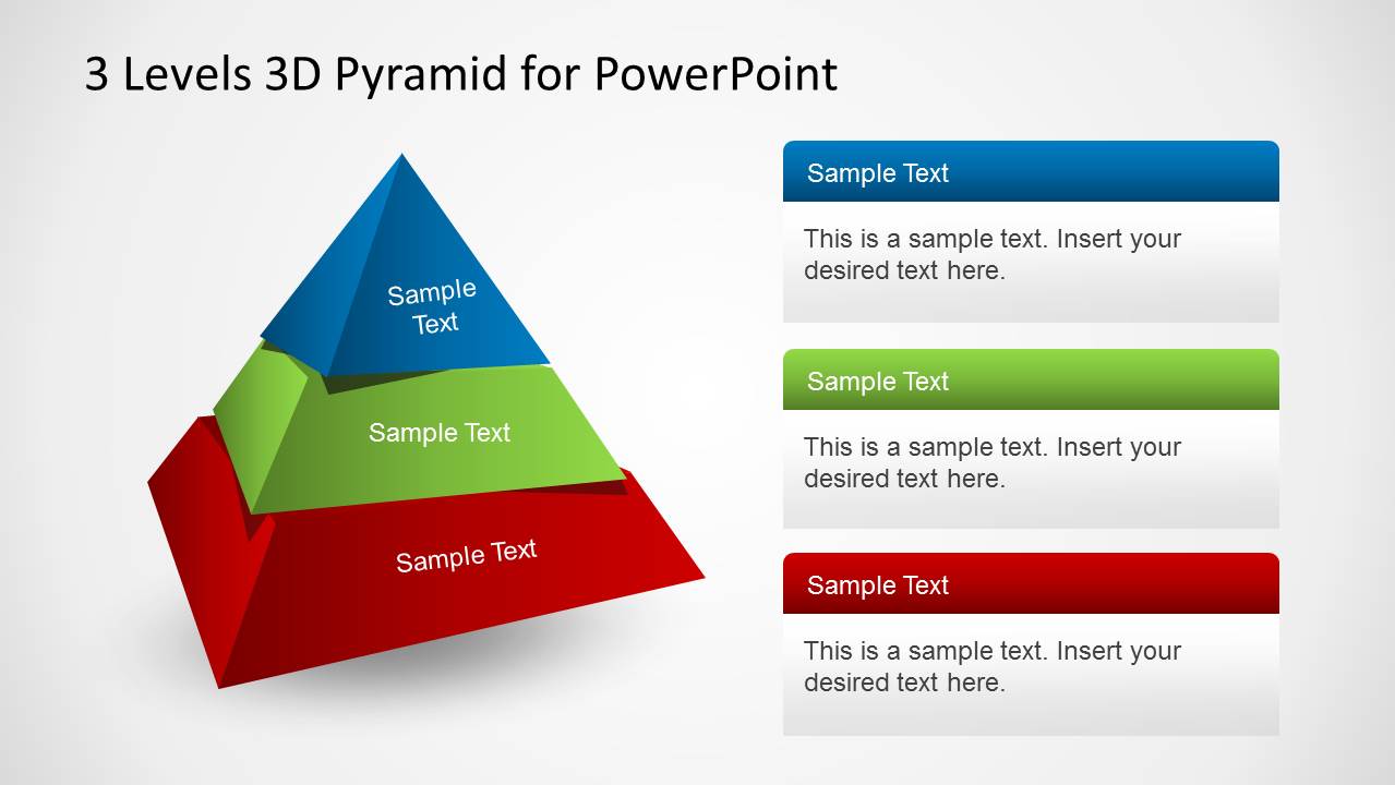 3 Levels 3d Pyramid Template For Powerpoint Slidemodel 8314