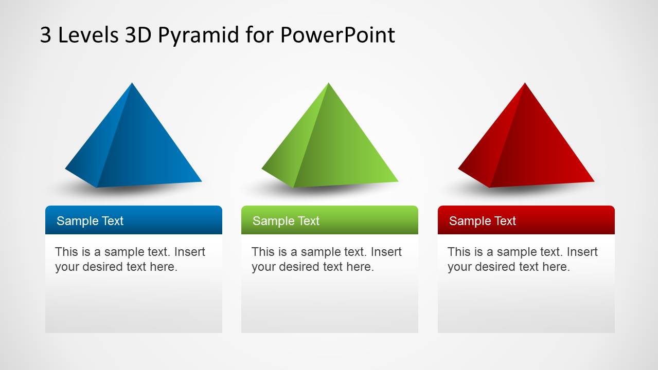 3 Levels 3D Pyramid Template For PowerPoint - SlideModel